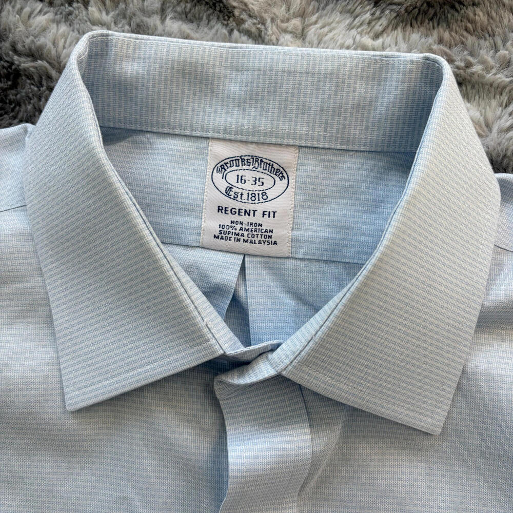 Brooks Brothers Mens Button Down Shirt  Regent Fit - 16 Neck x 35 Sleeve No Iron
